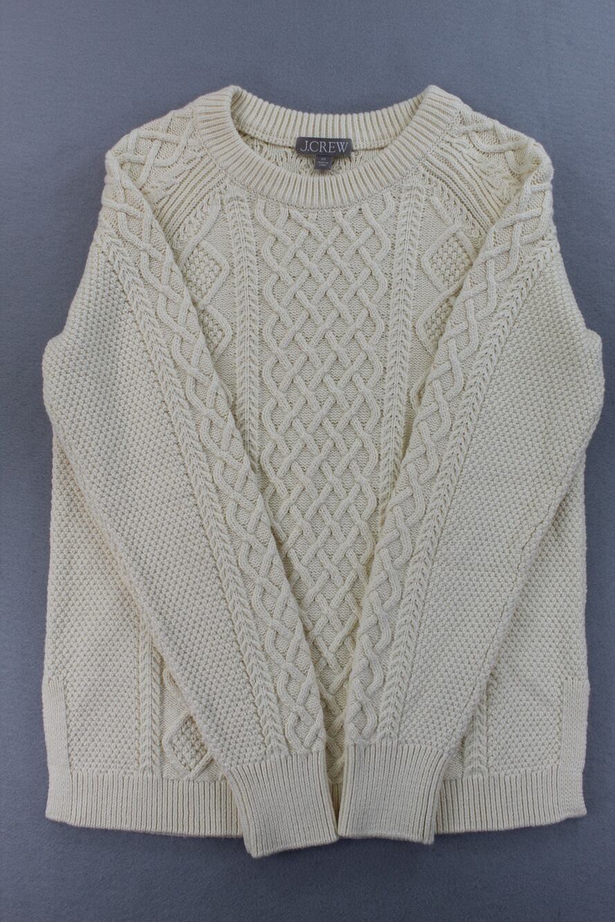 J.Crew Cotton Cable Knit Crewneck Sweater Women's Small Pullover Long Sleeve